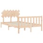 Estructura de cama con cabecero madera maciza 120x200 cm de vidaXL, Camas y somieres - Ref: Foro24-3193461, Precio: 116,12 €,...