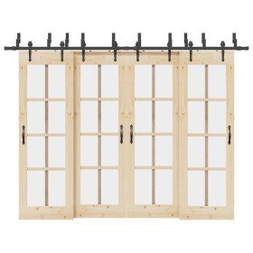 Kit de herrajes para puertas correderas acero negro 305 cm en Materiales de construcción | Comprar online en Foru.es