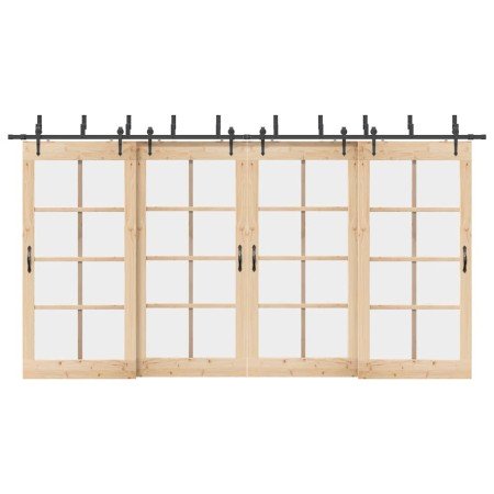 Kit de herrajes para puertas correderas acero negro 427 cm en Materiales de construcción | Comprar online en Foru.es