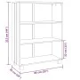 Estantería HAMAR madera maciza de pino blanca 85x35x112 cm de vidaXL, Librerías y estanterías - Ref: Foro24-340485, Precio: 7...