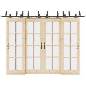 Kit de herrajes para puertas correderas acero negro 305 cm en Materiales de construcción | Comprar online en Foru.es