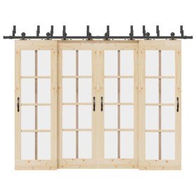 Kit de herrajes para puertas correderas acero negro 305 cm en Materiales de construcción | Comprar online en Foru.es