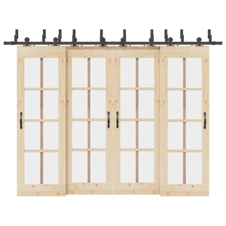 Kit de herrajes para puertas correderas acero negro 305 cm en Materiales de construcción | Comprar online en Foru.es