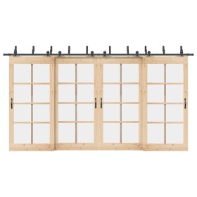 Kit de herrajes para puertas correderas acero negro 427 cm en Materiales de construcción | Comprar online en Foru.es