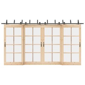 Kit de herrajes para puertas correderas acero negro 427 cm en Materiales de construcción | Comprar online en Foru.es