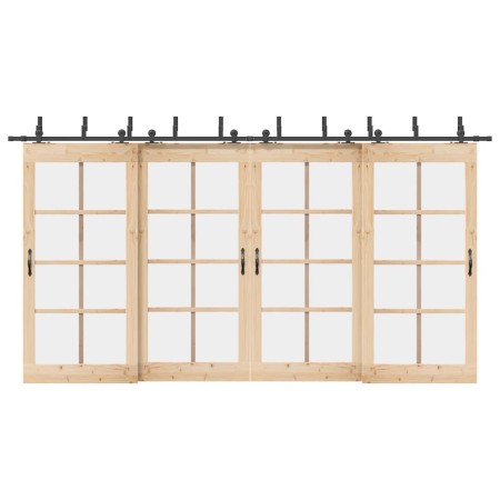 Kit de herrajes para puertas correderas acero negro 427 cm en Materiales de construcción | Comprar online en Foru.es