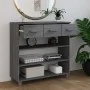 Mesa consola madera maciza de pino gris oscuro 90x35x90 cm de vidaXL, Mesas auxiliares - Ref: Foro24-340466, Precio: 101,71 €...