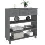 Mesa consola madera maciza de pino gris oscuro 90x35x90 cm de vidaXL, Mesas auxiliares - Ref: Foro24-340466, Precio: 101,71 €...