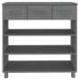 Mesa consola madera maciza de pino gris oscuro 90x35x90 cm de vidaXL, Mesas auxiliares - Ref: Foro24-340466, Precio: 103,01 €...