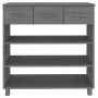 Mesa consola madera maciza de pino gris oscuro 90x35x90 cm de vidaXL, Mesas auxiliares - Ref: Foro24-340466, Precio: 101,71 €...