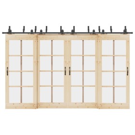 Kit de herrajes para puertas correderas acero negro 366 cm en Materiales de construcción | Comprar online en Foru.es