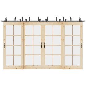 Kit de herrajes para puertas correderas acero negro 366 cm en Materiales de construcción | Comprar online en Foru.es