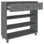 Mesa consola madera maciza de pino gris oscuro 90x35x90 cm de vidaXL, Mesas auxiliares - Ref: Foro24-340466, Precio: 103,01 €...
