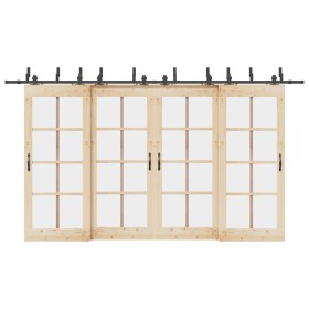 Kit de herrajes para puertas correderas acero negro 400 cm en Materiales de construcción | Comprar online en Foru.es