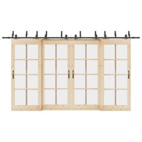 Kit de herrajes para puertas correderas acero negro 400 cm en Materiales de construcción | Comprar online en Foru.es