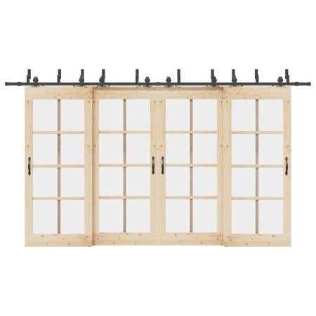 Kit de herrajes para puertas correderas acero negro 400 cm en Materiales de construcción | Comprar online en Foru.es