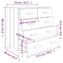 Aparador HAMAR madera de pino maciza marrón miel 79x40x80cm de vidaXL, Aparadores - Ref: Foro24-340420, Precio: 119,45 €, Des...