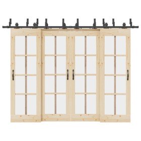 Kit de herrajes para puertas correderas acero negro 305 cm en Materiales de construcción | Comprar online en Foru.es