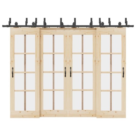 Kit de herrajes para puertas correderas acero negro 305 cm en Materiales de construcción | Comprar online en Foru.es