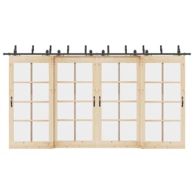 Kit de herrajes para puertas correderas acero negro 427 cm en Materiales de construcción | Comprar online en Foru.es