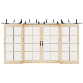 Kit de herrajes para puertas correderas acero negro 427 cm en Materiales de construcción | Comprar online en Foru.es