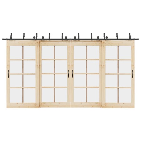 Kit de herrajes para puertas correderas acero negro 427 cm en Materiales de construcción | Comprar online en Foru.es