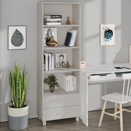 Aparador HAMAR madera maciza de pino blanca 60x35x180 cm de vidaXL, Aparadores - Ref: Foro24-340489, Precio: 149,83 €, Descue...