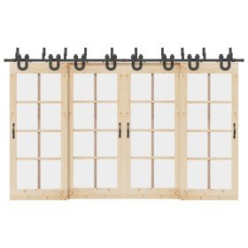 Kit de herrajes para puertas correderas acero negro 366 cm en Materiales de construcción | Comprar online en Foru.es