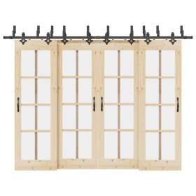 Kit de herrajes para puertas correderas acero negro 305 cm en Materiales de construcción | Comprar online en Foru.es