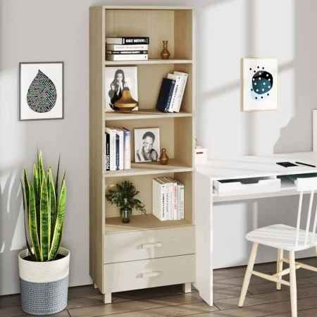Aparador HAMAR madera de pino maciza marrón miel 60x35x180 cm de vidaXL, Aparadores - Ref: Foro24-340488, Precio: 155,03 €, D...