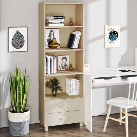 Aparador HAMAR madera de pino maciza marrón miel 60x35x180 cm de vidaXL, Aparadores - Ref: Foro24-340488, Precio: 157,34 €, D...