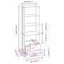Aparador HAMAR madera de pino maciza marrón miel 60x35x180 cm de vidaXL, Aparadores - Ref: Foro24-340488, Precio: 157,34 €, D...