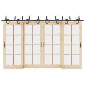 Kit de herrajes para puertas correderas acero negro 366 cm en Materiales de construcción | Comprar online en Foru.es