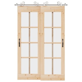 Kit de herrajes para puerta corredera 183 cm acero plateado en Materiales de construcción | Comprar online en Foru.es