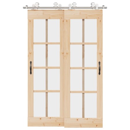 Kit de herrajes para puerta corredera 183 cm acero plateado en Materiales de construcción | Comprar online en Foru.es