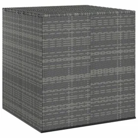 Baúl de cojines para jardín de ratán PE gris 100x97,5x104 cm de vidaXL, Cajas de almacenaje para exteriores - Ref: Foro24-317...