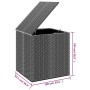 Baúl de cojines para jardín de ratán PE gris 100x97,5x104 cm de vidaXL, Cajas de almacenaje para exteriores - Ref: Foro24-317...