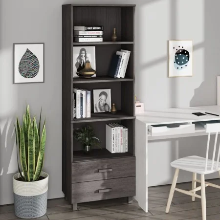 Aparador HAMAR madera maciza de pino gris claro 60x35x180 cm de vidaXL, Aparadores - Ref: Foro24-340491, Precio: 131,81 €, De...