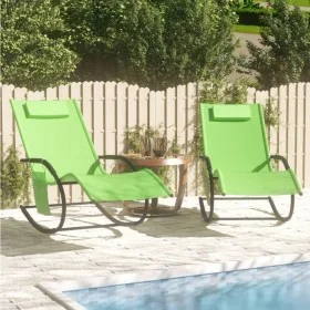 Rocking lounger 2 units in steel and green textilene by vidaXL, Loungers - Ref: Foro24-318139, Price: 143,78 €, Discount: %