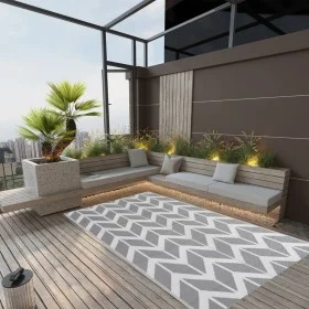 Alfombra de exterior PP gris 160x230 cm de vidaXL, Protectores para exterior - Ref: Foro24-316951, Precio: 38,50 €, Descuento: %