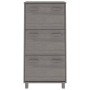 Zapatero HAMAR madera maciza pino gris claro 59,5x35x117 cm de vidaXL, Zapateros y organizadores de calzado - Ref: Foro24-340...