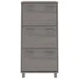Zapatero HAMAR madera maciza pino gris claro 59,5x35x117 cm de vidaXL, Zapateros y organizadores de calzado - Ref: Foro24-340...