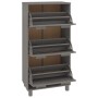 Zapatero HAMAR madera maciza pino gris claro 59,5x35x117 cm de vidaXL, Zapateros y organizadores de calzado - Ref: Foro24-340...