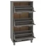 Zapatero HAMAR madera maciza pino gris claro 59,5x35x117 cm de vidaXL, Zapateros y organizadores de calzado - Ref: Foro24-340...