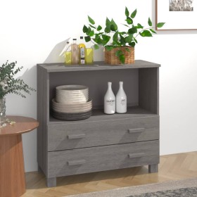 Aparador HAMAR madera maciza de pino gris claro 85x35x80 cm de vidaXL, Aparadores - Ref: Foro24-340499, Precio: 92,99 €, Desc...