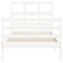 Estructura de cama con cabecero madera maciza blanco 90x200 cm de vidaXL, Camas y somieres - Ref: Foro24-3194817, Precio: 97,...