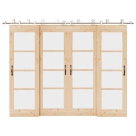 Kit de herrajes para puerta corredera 366 cm acero plateado en Materiales de construcción | Comprar online en Foru.es
