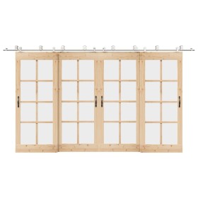 Kit de herrajes para puerta corredera 400 cm acero plateado en Materiales de construcción | Comprar online en Foru.es