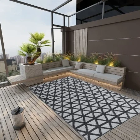 Alfombra de exterior PP negra 140x200 cm de vidaXL, Protectores para exterior - Ref: Foro24-317007, Precio: 35,99 €, Descuent...