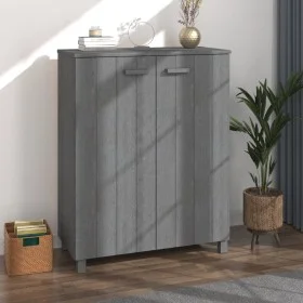 Zapatero HAMAR madera maciza pino gris oscuro 85x40x108 cm de vidaXL, Zapateros y organizadores de calzado - Ref: Foro24-3405...